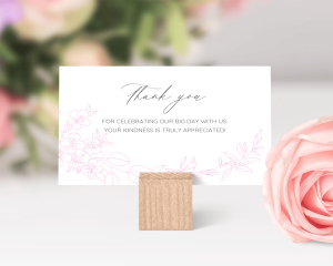 botanic pure - Small Wedding Thank You Card