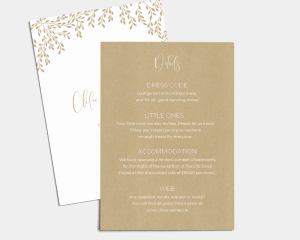 Linadara - Wedding Information Card