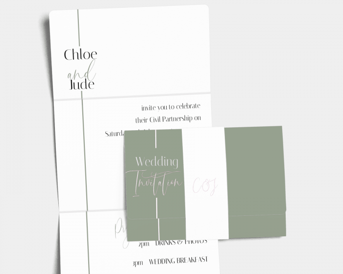 Linea - Wedding Invitation with Belly Band