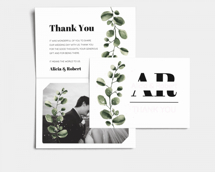 Leafy - Thank You Card with Insert