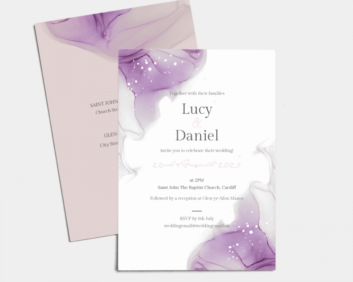 Purple Ink - Wedding Invitation (portrait)