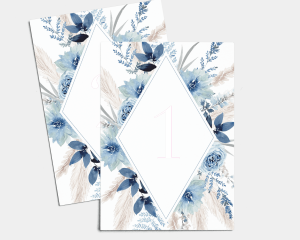 Bloomy Blue - Table Numbers set 1 - 10