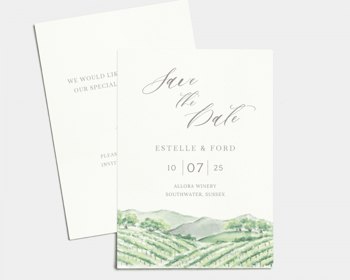 Painted Winery - Save the Date Card (portrait)