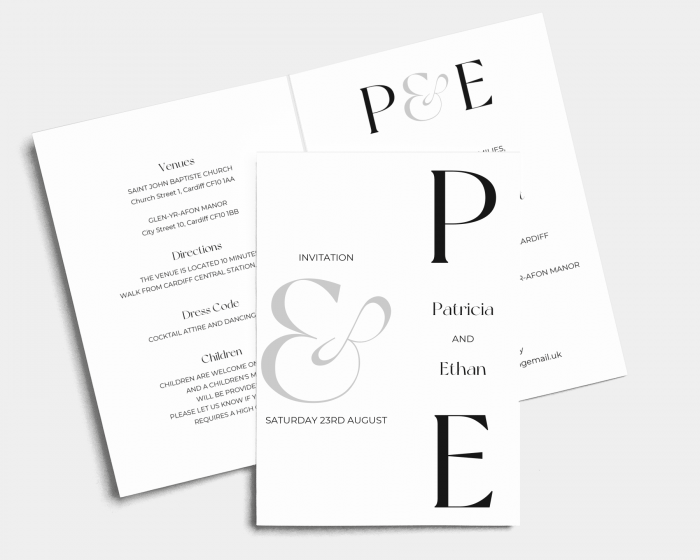 Letters - Wedding Invitation - Folded Card (portrait)