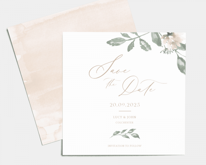 Dusted Calligraphy - Save the Date Card (square)