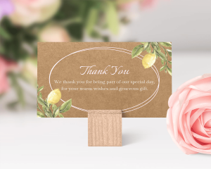 Lemon - Small Wedding Thank You Card