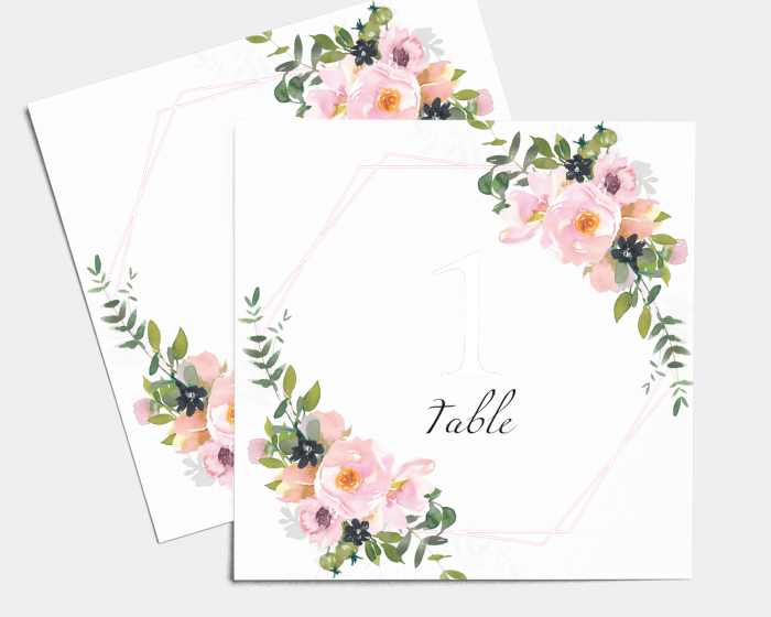 Fiore - Table numbers set Nr. 1 - 10 (square)