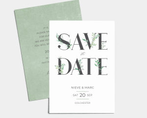 Leafy Ampersand - Save the Date Card (portrait)