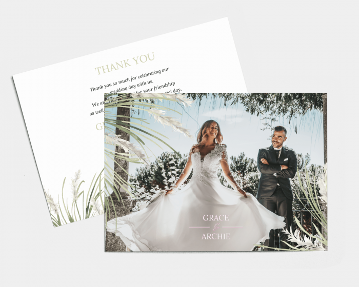 Erba della Pampas - Wedding Thank You Card