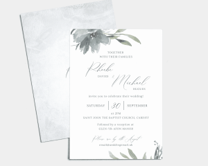 Muted Floral - Wedding Invitation (portrait)