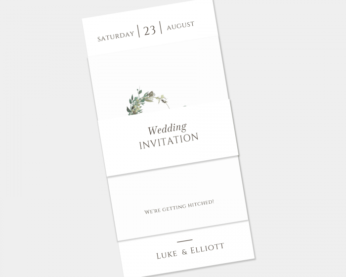 Leafy Hoops - 3 Piece Wedding Invitation