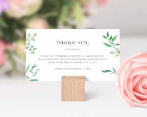 Leafy Ampersand - Small Wedding Thank You Card