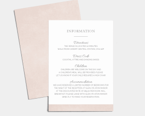 Romantic Garland - Wedding Information Card