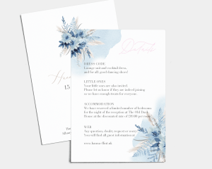 Bloomy Blue - Wedding Information Card