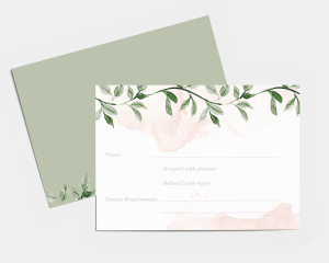 Green and Peach - RSVP Card (landscape)
