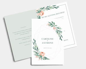 Gilded Botanical - Wedding Invitation - Folded Card (portrait)