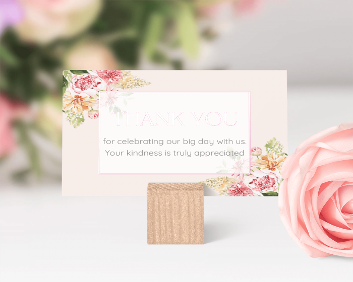 Dream Bouquet - Small Wedding Thank You Card