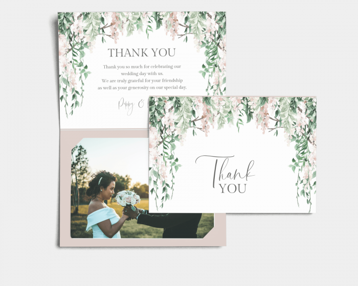 Romantic Wisteria - Thank You Card with Insert