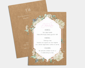 Rose Bianco - Wedding Information Card