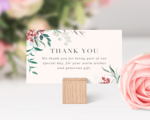 Wild Wreath - Small Wedding Thank You Card