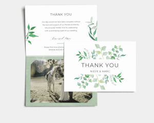 Leafy Ampersand - Thank You Card with Insert