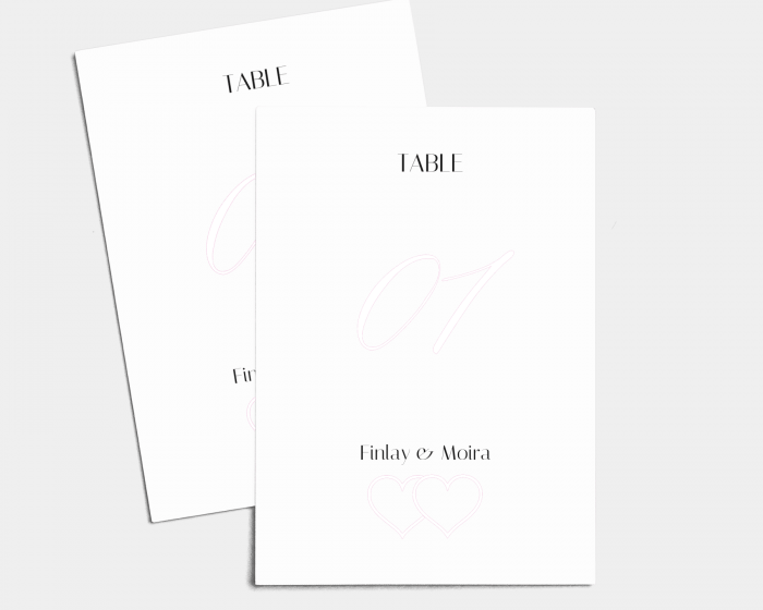 Hearts - Table Numbers set 1 - 10