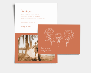 Peonys - Thank You Card with Insert
