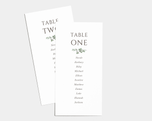 Leafy Hoops - Seating Cards 1 - 10