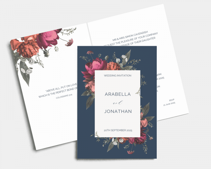 Blooming Botanical - Wedding Invitation - Folded Card (portrait)