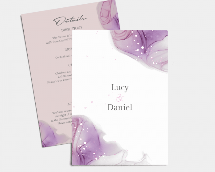 Purple Ink - Wedding Information Card
