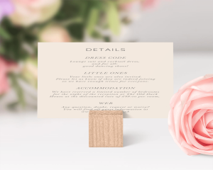 Floral Cube - Wedding Information Card
