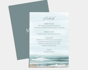 Painted Beach - Wedding Information Card