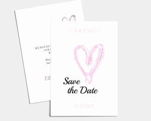 Painted Heart - Save the Date Card (portrait)