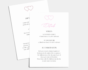 Hearts - Wedding Information Card