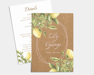 Lemon - Wedding Information Card