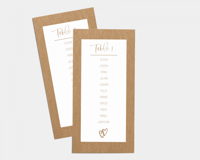 Couple - Seating Cards 1 - 10
