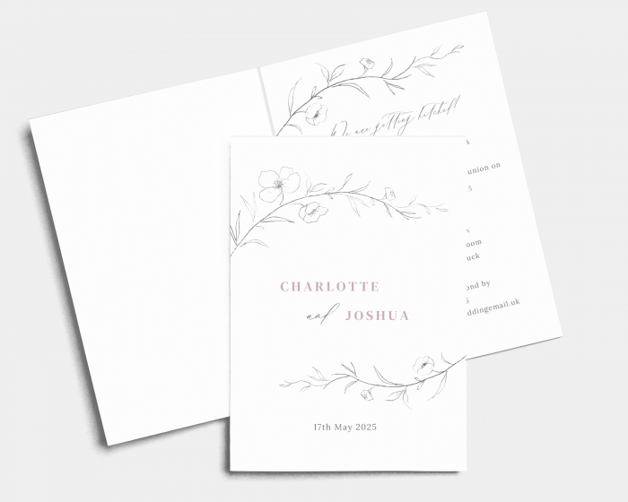Graceful Botanical - Wedding Invitation - Folded Card (portrait)