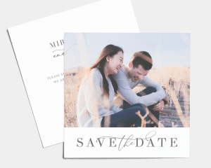Romantic Calligraphy - Save the Date Card (square)