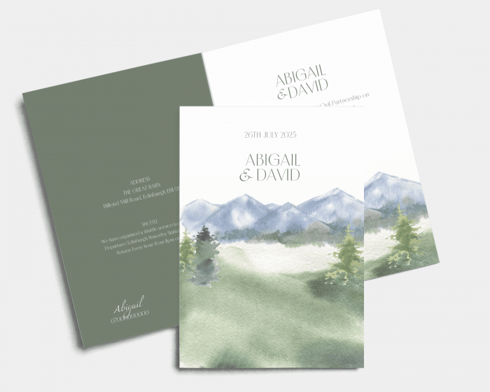 Countryside - Wedding Invitation - Folded Card (portrait)