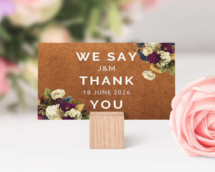 Rustic Love - Small Wedding Thank You Card