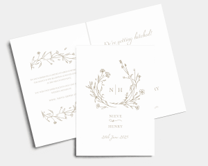Natural Monogram - Wedding Invitation - Folded Card (portrait)