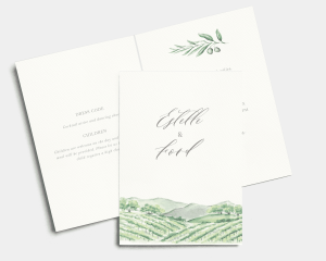 Painted Winery - Wedding Invitation - Folded Card (portrait)