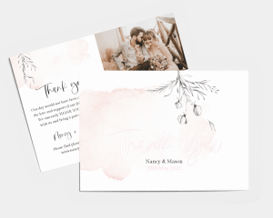 Peach - Wedding Thank You Card