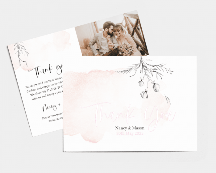 Peach - Wedding Thank You Card