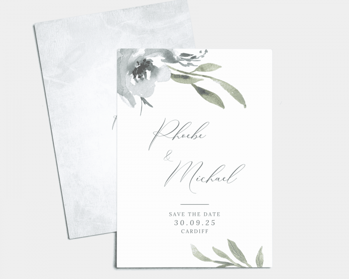 Muted Floral - Save the Date Card (portrait)