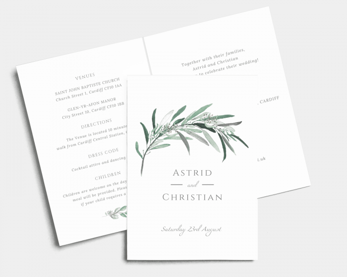 Lush Greenery - Wedding Invitation - Folded Card (portrait)