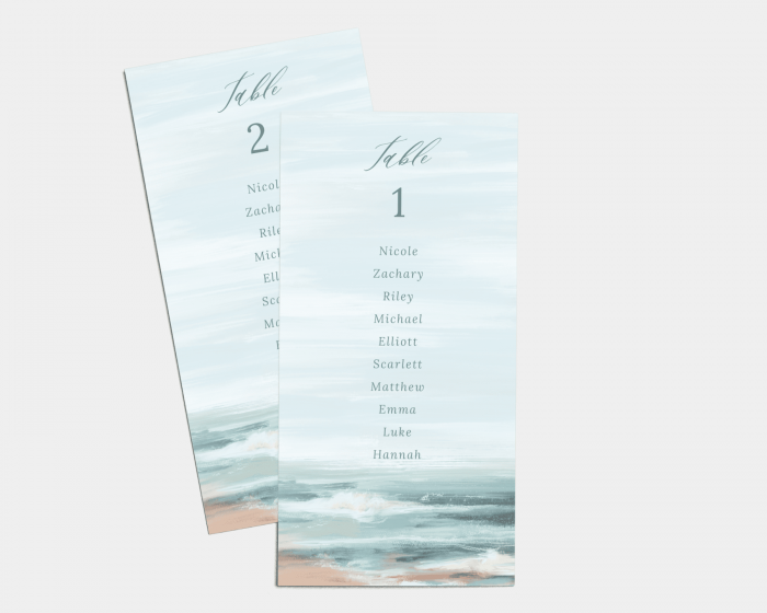 Painted Beach - Seating Cards 1 - 10