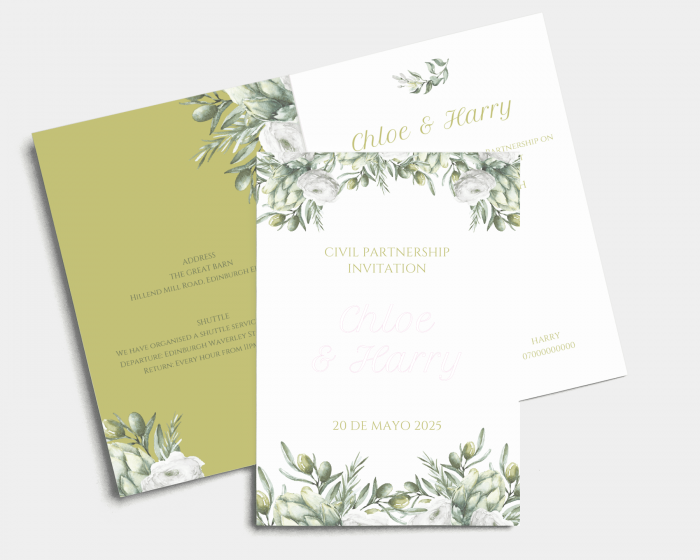 Branche - Wedding Invitation - Folded Card (portrait)