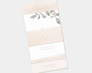 Dusted Calligraphy - 3 Piece Wedding Invitation