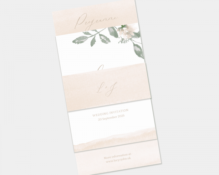 Dusted Calligraphy - 3 Piece Wedding Invitation